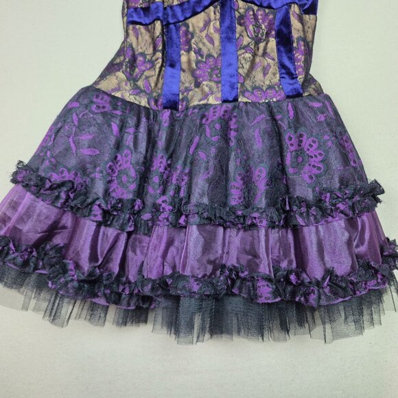 Art Stone Competitor Dance Costume Dress Purple/Black Sz M EXCELLENT CONDITION!! - Picture 4 of 6